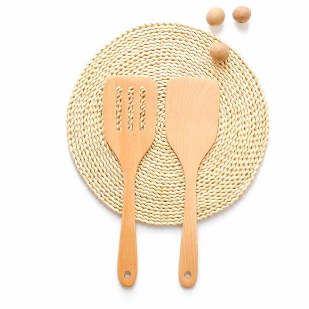 

Kitchen Wooden Spatula Natural Non-stick Beechwood Turner 3 Holes Kitchen Flat (31x75cm) 3 holes kitchen spatula