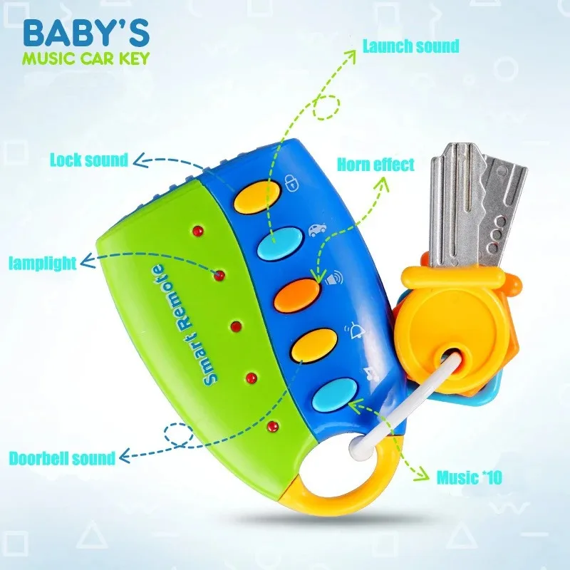 Baby Toy Musical Car Key Vocal Smart Remote Car Voices Pretend Play Educational Toys For Children Baby Music Toys