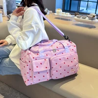 Bolsa de viaje de pana, bolsa de viaje de gran capacidad con compartimento para zapatos, bolsas deportivas para Fitness para mujer, bolsas de lona