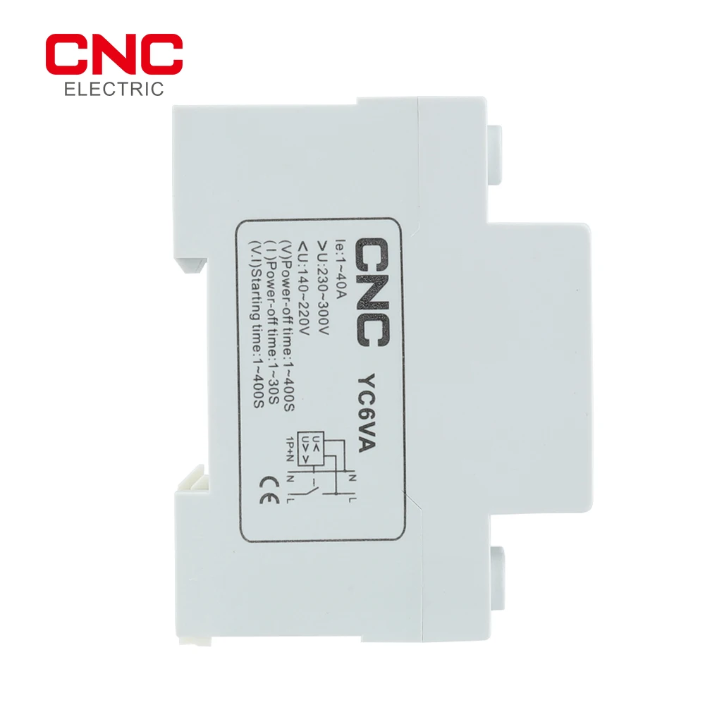 CNC Din Rail AC 230V 40A/63A Adjustable Digital Dual Display Limit Over Current Protector Household