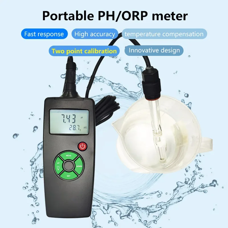 handheld ph ec tester for water in fish pond with automatic calibration for pharmacy laboratory good price portable ph meter