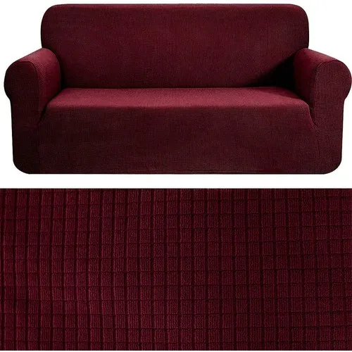 Bogda Stretch Fitted Flexible Washable Square Pattern Bergere Seat Cover Set 3 Seater Sofa Case Bord