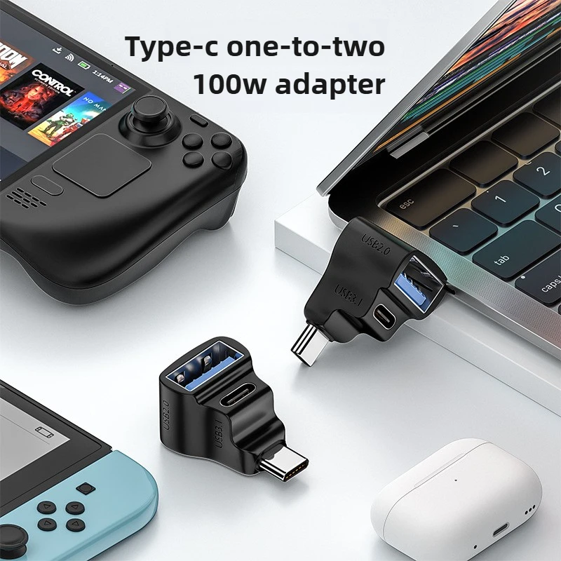 180 Degree U-shaped USB Type C Adapter OTG 20Gbps Fast Data Transfer  USBC Charging Converter for Steam Deck/Nintendo Switch