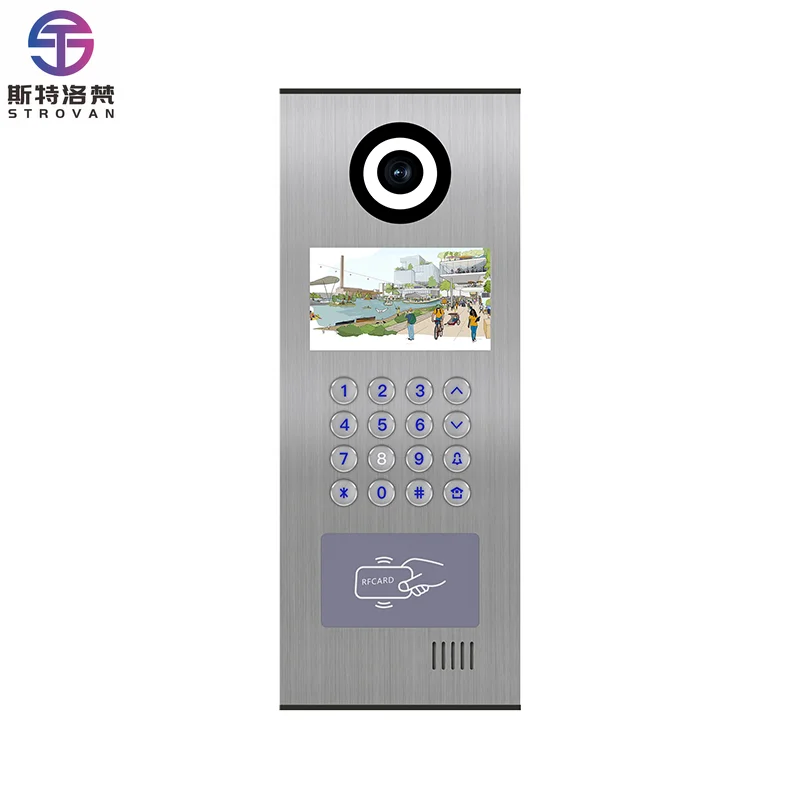 Sistema de videoportero con intercomunicador multiunit, Control de acceso de red Bluetooth, caing de Metal con plataforma en la nube y