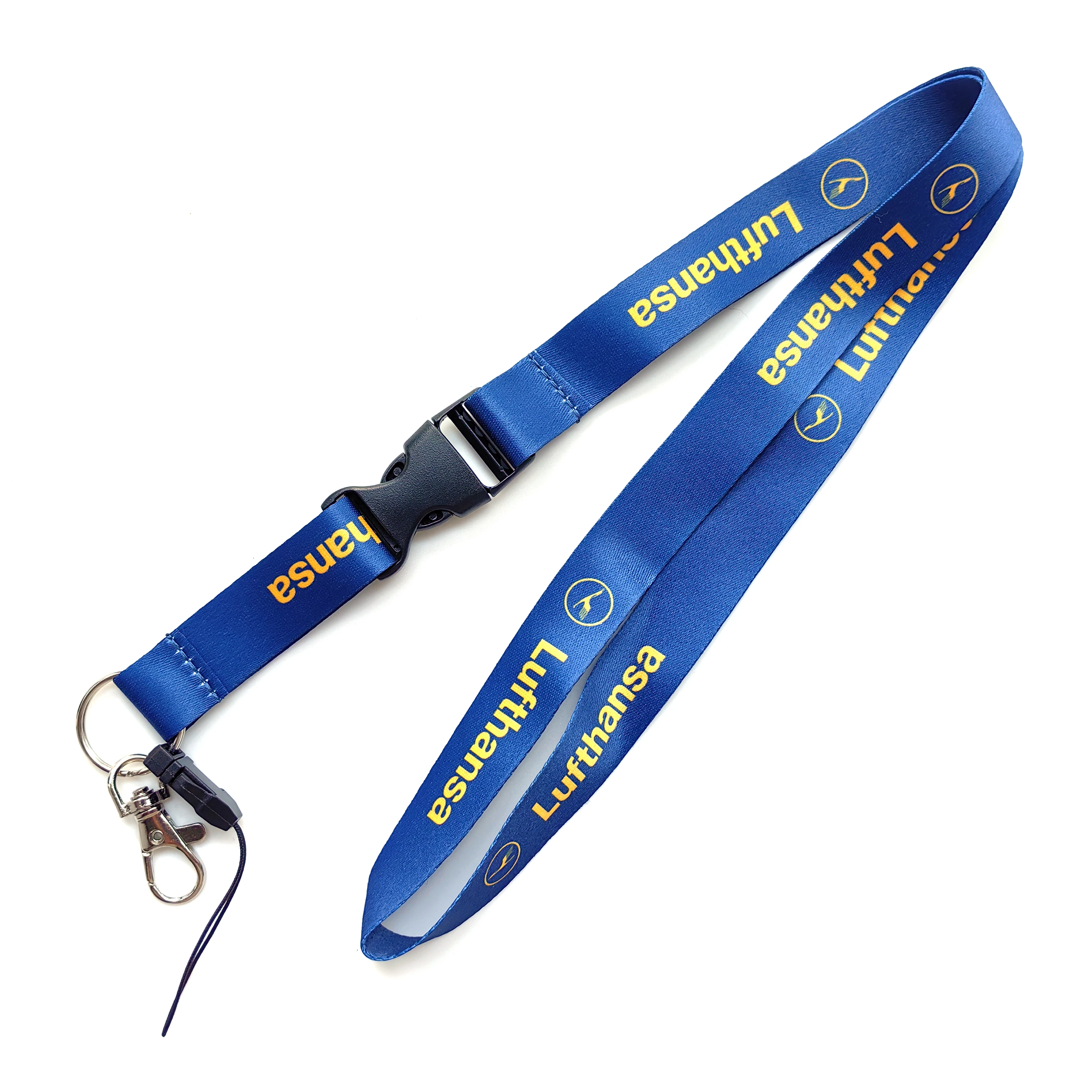 1PC Blue Lufthansa Clasp Lanyard Fashion Trinket Christmas Gift Lanyard For ID Card Lanyard