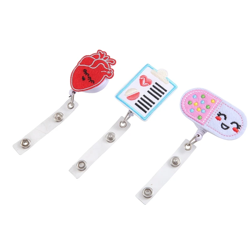 8 ชิ้น Felt Retractable Badge Reels,ธีมผู้ถือป้ายของขวัญสําหรับคริสต์มาสวันขอบคุณพระเจ้าโรงเรียนพยาบาลนักเรียนติดตั้งง่าย