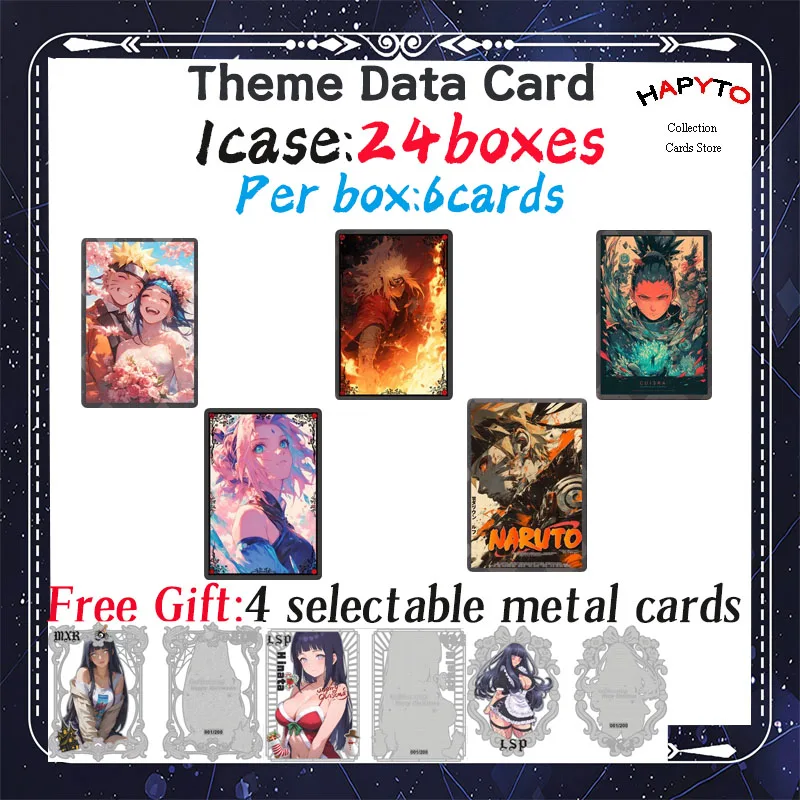 2025 Newest Naruto Theme Date Cards Collection Cards Japanese Anime Hinata Sakura Sasuke Booster Box TCG Hobby Gift