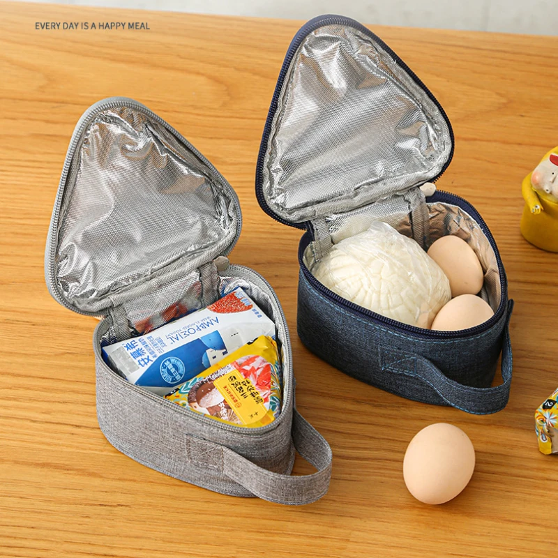 Mini Triangular Insulation Bag Aluminum Foil Thermal Cooler Lunch Tote Student Rice Ball Bag Lunch Box Bento Lunch Carry Bags