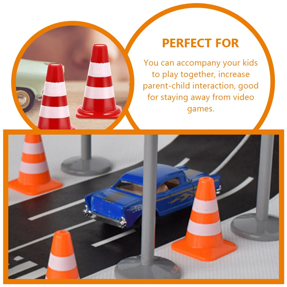 30 Pcs Roadblock Simulation Props Sign Toy For Kids Traffic Cognitive Mini Signs Toys Childrens Cone Plastic Educational