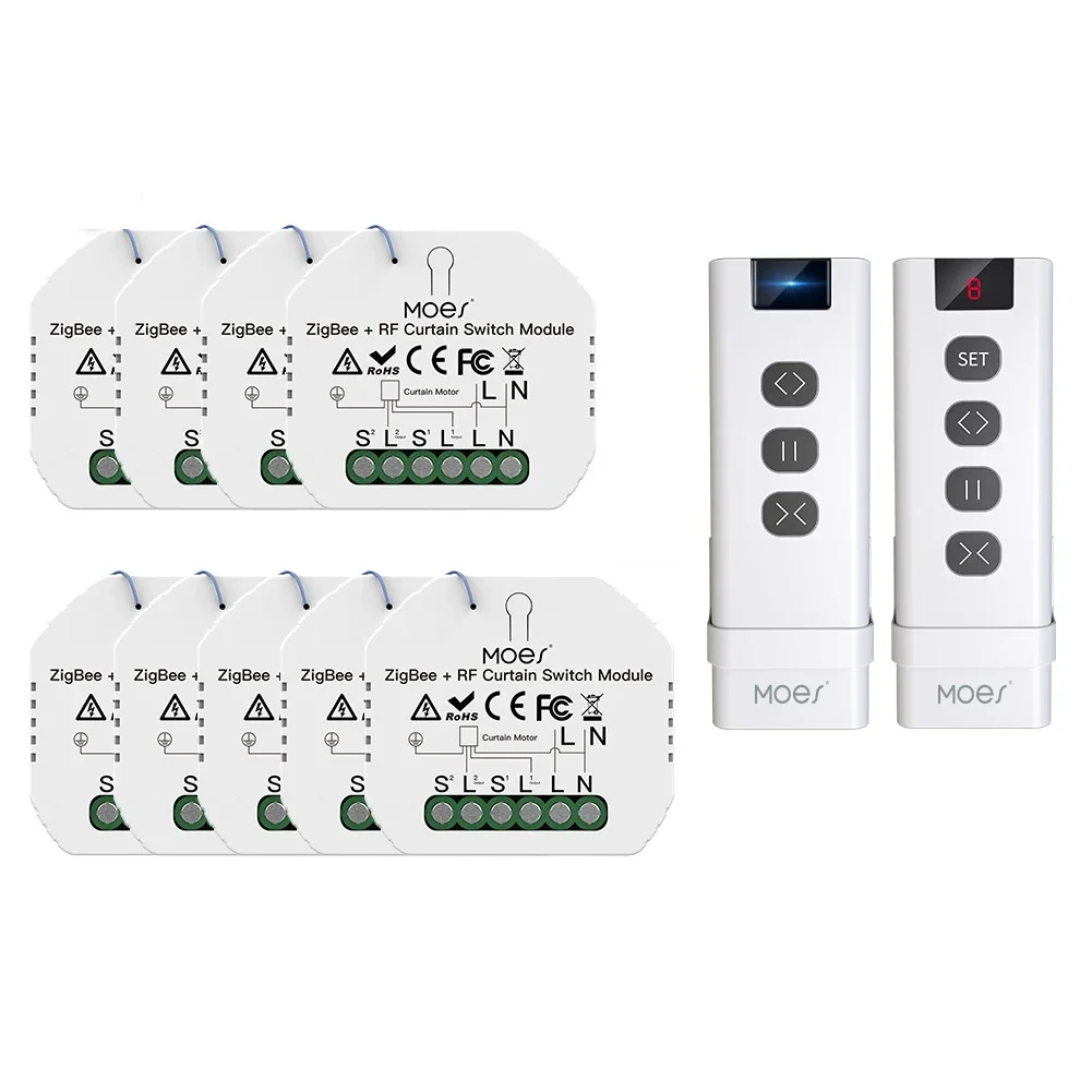 Moes Tuya ZigBee Smart RF433 Vorhangschaltermodul DIY für motorisierte Rollos Motor 2MQTT Smart Life APP Alexa Google Home
