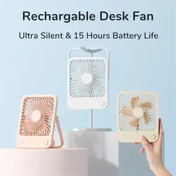 Offices Small Desktop Fan Ultra Quiet Foldable Mini Fan USB Rechargeable Strong Cooling Fan 4 Speed Powerful Wind Portable Fan