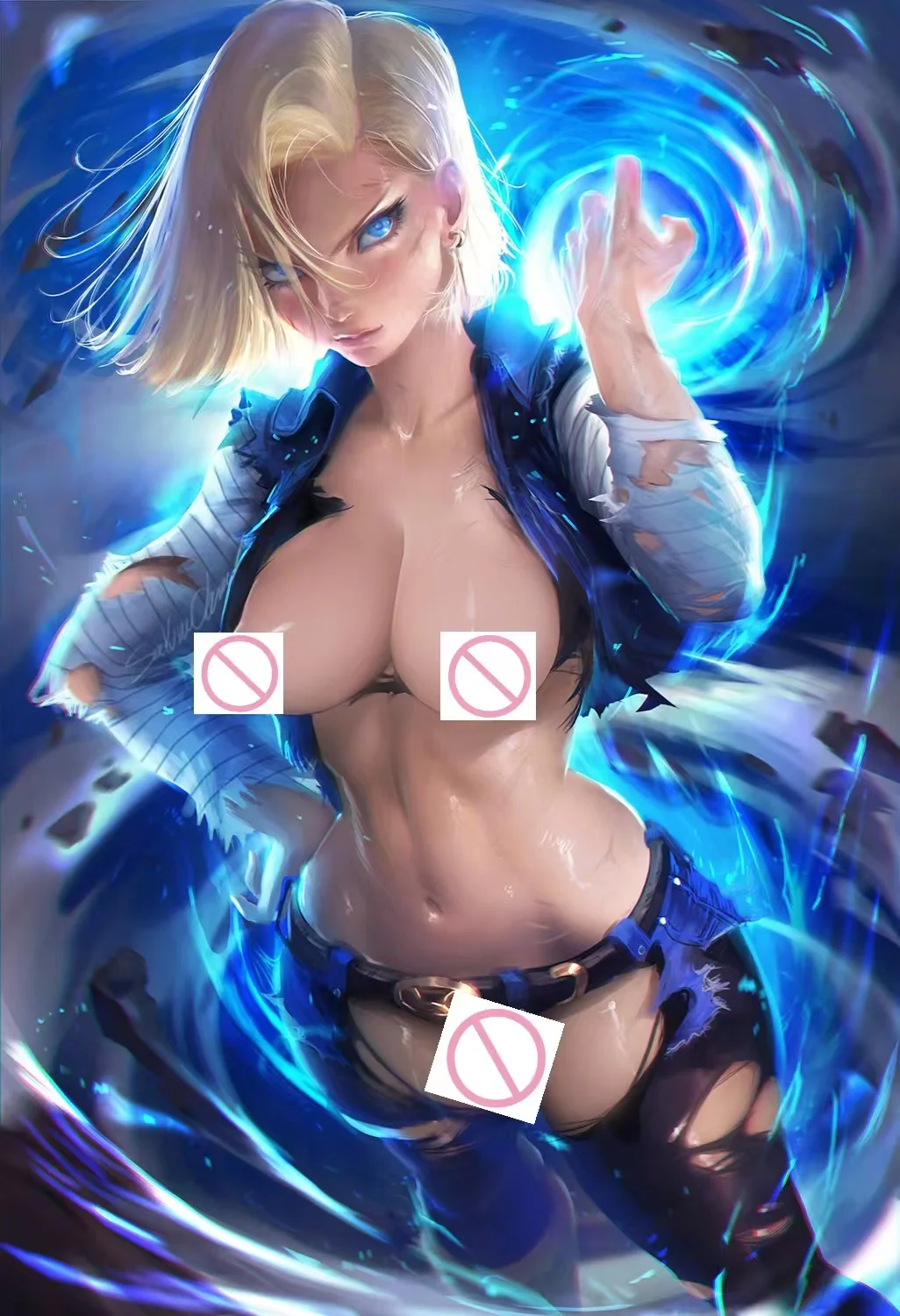 Android 18 Dragon Ball pechos grandes Anime Sexy señora desnuda lienzo impreso HD MAnga cartel sala de estar dormitorio entrega imagen NSFW