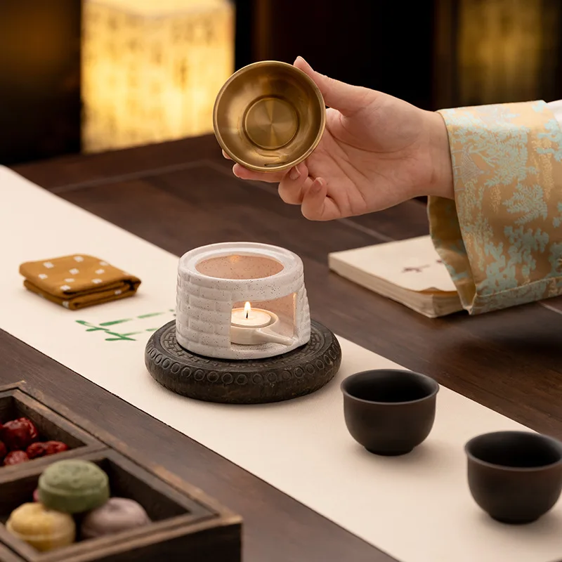 Ceramic Aromatherapy Diffuser Oil Warmer and Candle Heater for Home Use Incense Coffee Powder Relaxation Meditation Room Decor