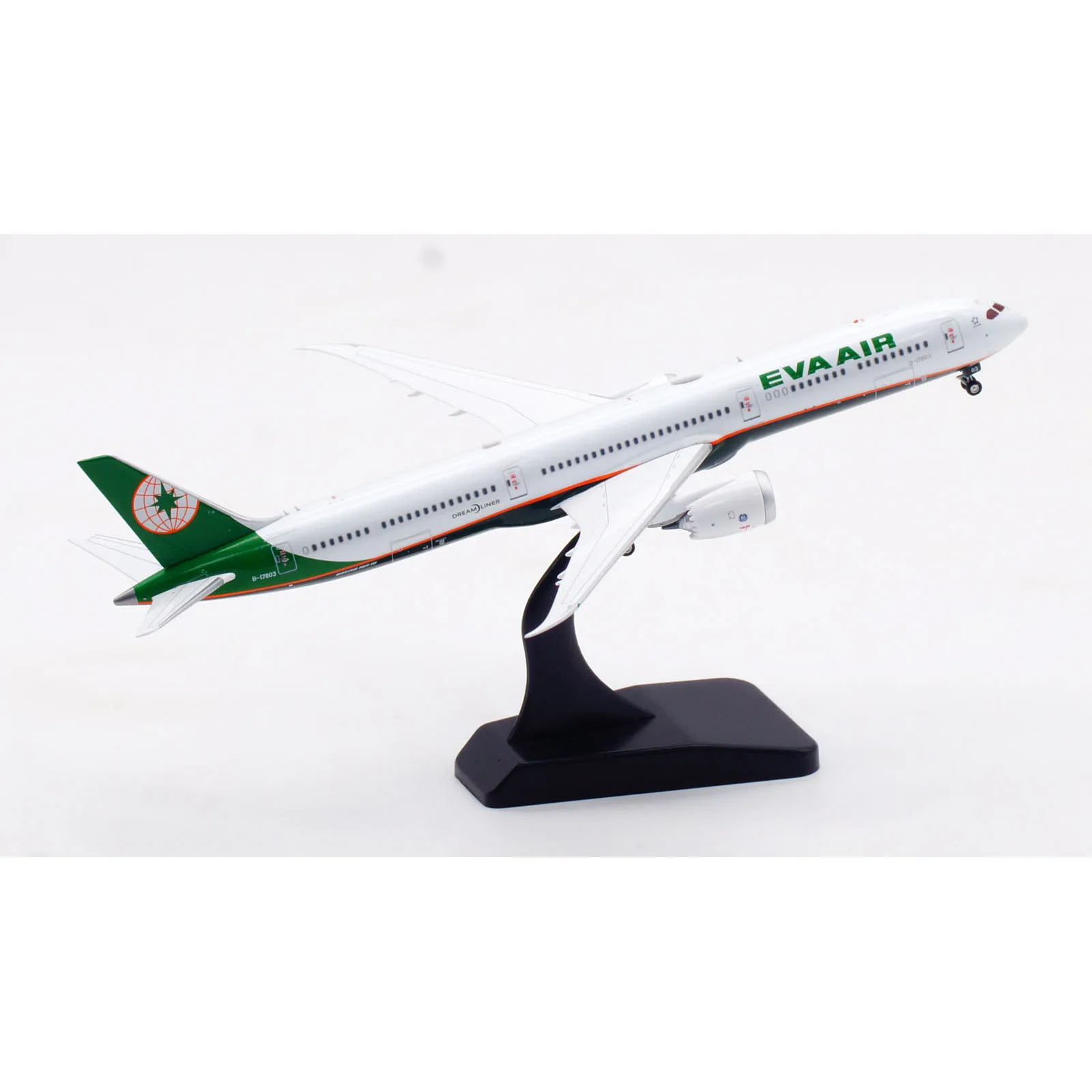 AV4247 โลหะผสมสะสมเครื่องบินของขวัญการบิน 1:400 EVA Air Dreamliner โบอิ้ง B787-10 เครื่องบิน Diecast Jet รุ่น B-17803 + รถแทรกเตอร์