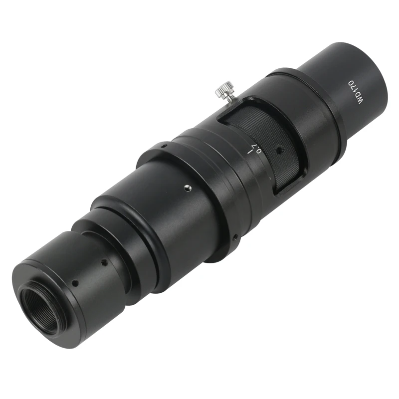 Kaca Pembesar Lensa Dudukan C Dapat Disesuaikan Parfokal 105X 160X 320X WD105 WD170 WD210 Tujuan untuk Kamera Mikroskop Video USB HDMI VGA