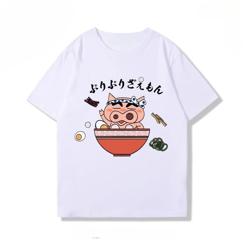 

Crayon Shin Chan Buriburizaemon с милым узором и 3D принтом, дышащая, быстросохнущая, свободная, удобная футболка с круглым вырезом и короткими рукавами