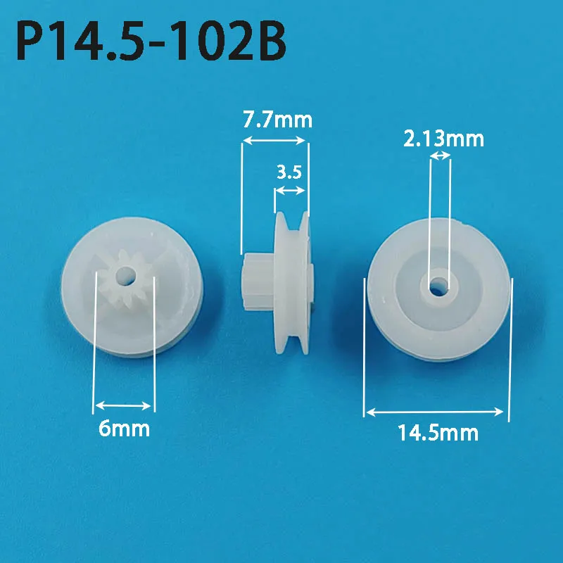 

102B Pulley Modulus 0.5M Diameter 14.4mm Pulley + 10 Tooth Plastic Gear Pulley Roller Toy Accessories P14.5-102B