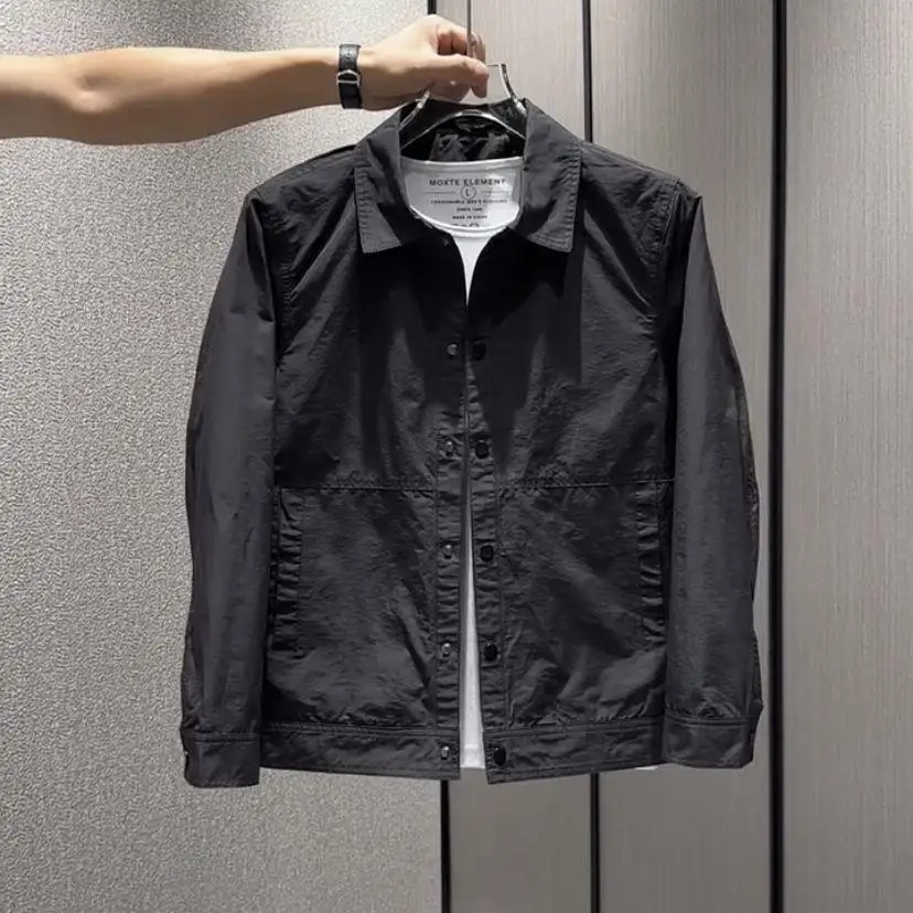 

Мужская приталенная куртка с воротником Sli, весенне-осенняя модная корейская версия, повседневная универсальная дышащая верхняя одежда