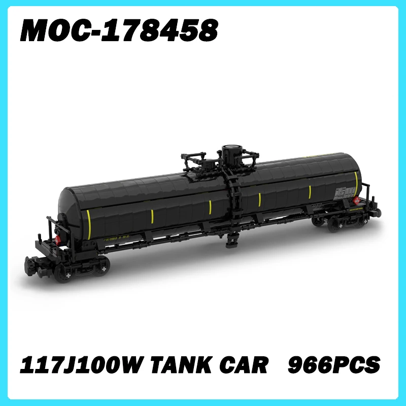

MOC- 178458 Серия Train 117J100W, строительные блоки для танковых автомобилей, сборка железнодорожных моделей автомобилей, аксессуары, детский подарок, Рождество966P