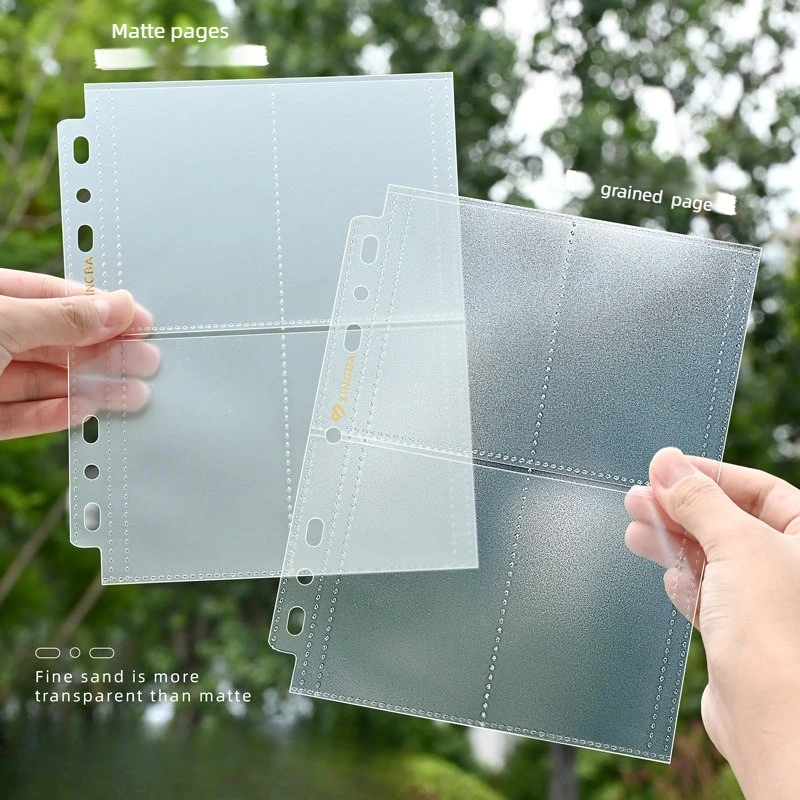 SINGBA 10pcs with 2 Divider Board Binder Pages A5 A4 Clear Matte Photocard Sleeve Sheets Acid Free PP Pages for PC Cards Pokemon view 6