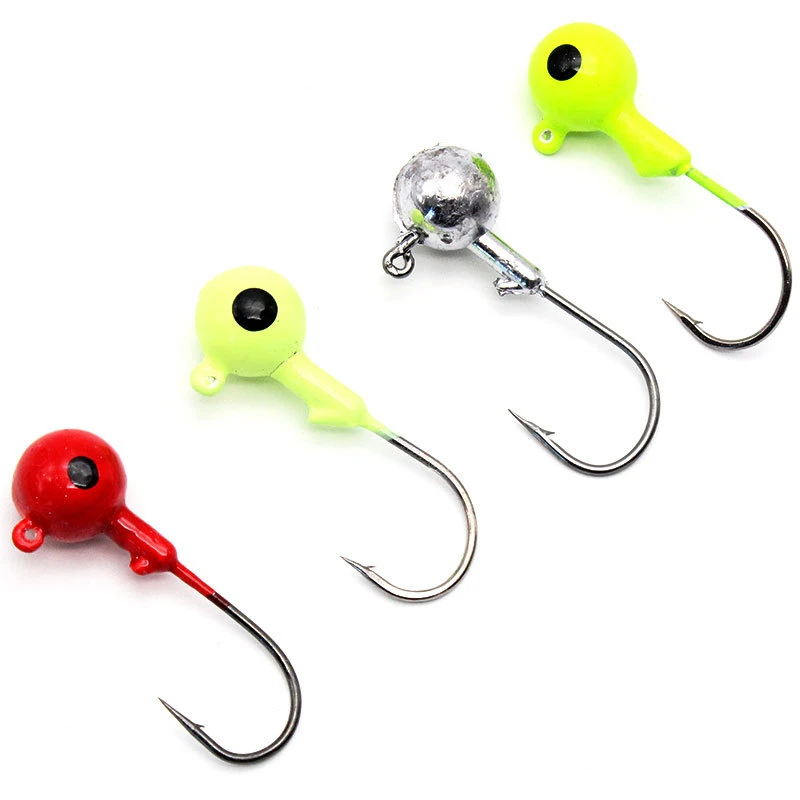 5Pcs/bag 1.8g Fshing Hook Round Lead Head Barbed Single Hooks Bass Hard Metal Jigs Fishing Tackles Fishing Lures