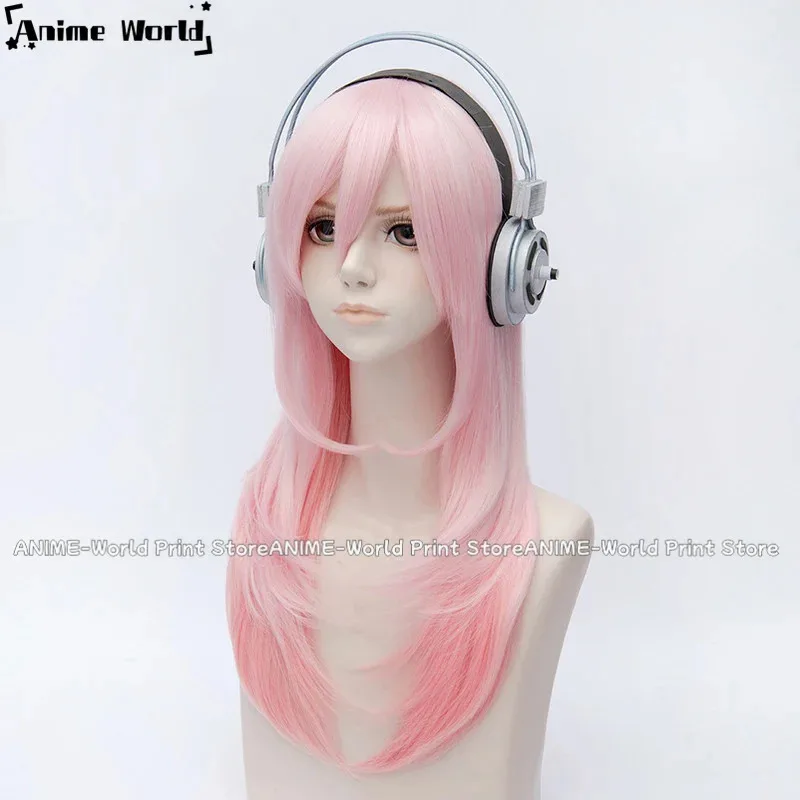 《حجم مخصص》2020 سوبر سونيكو سونيكومي ممرضة الزي Supersonico 60 سنتيمتر طويل الوردي أومبير الشعر مقاومة للحرارة شعر مستعار تأثيري