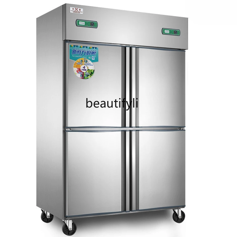 Four-door refrigerator Commercial freezer Double machine Double temperature Kitchen cabinet Vertical freezer Refrigerated