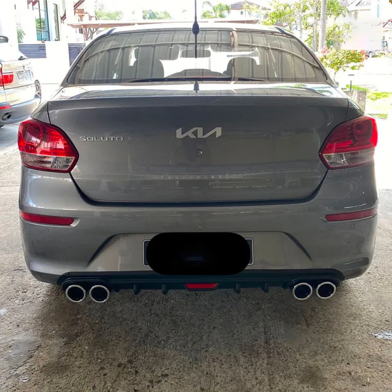Für Kia Soluto 2019-2026 Heckdiffusor Stoßstangenlippen Splitter Spoiler Auspuff Endrohr Bodykit
