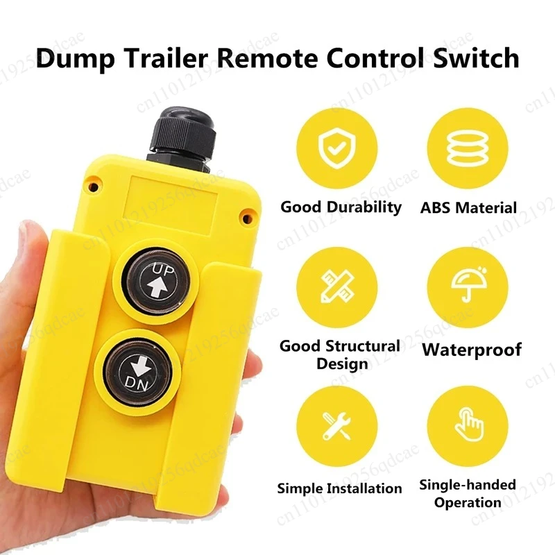 AT59 Dump Trailer Remote Control Switch 12V DC Up Down Control Switch Hydraulic Pump Power Acting Lift Unloading Truck