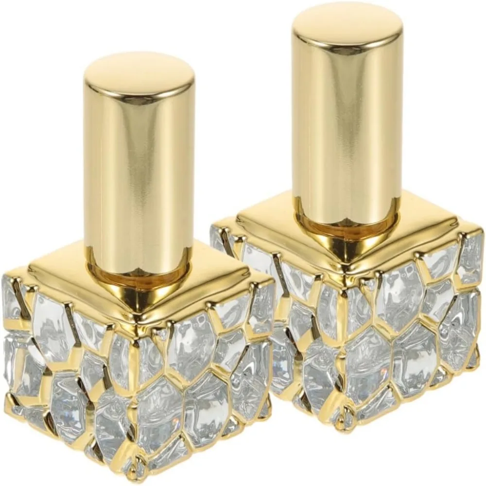 

10PCS 10ml Vintage Fine Mist Perfume Sprayer Water Cube Gold Portable Perfume Separate Bottle Delicate Empty Refillable Bottles