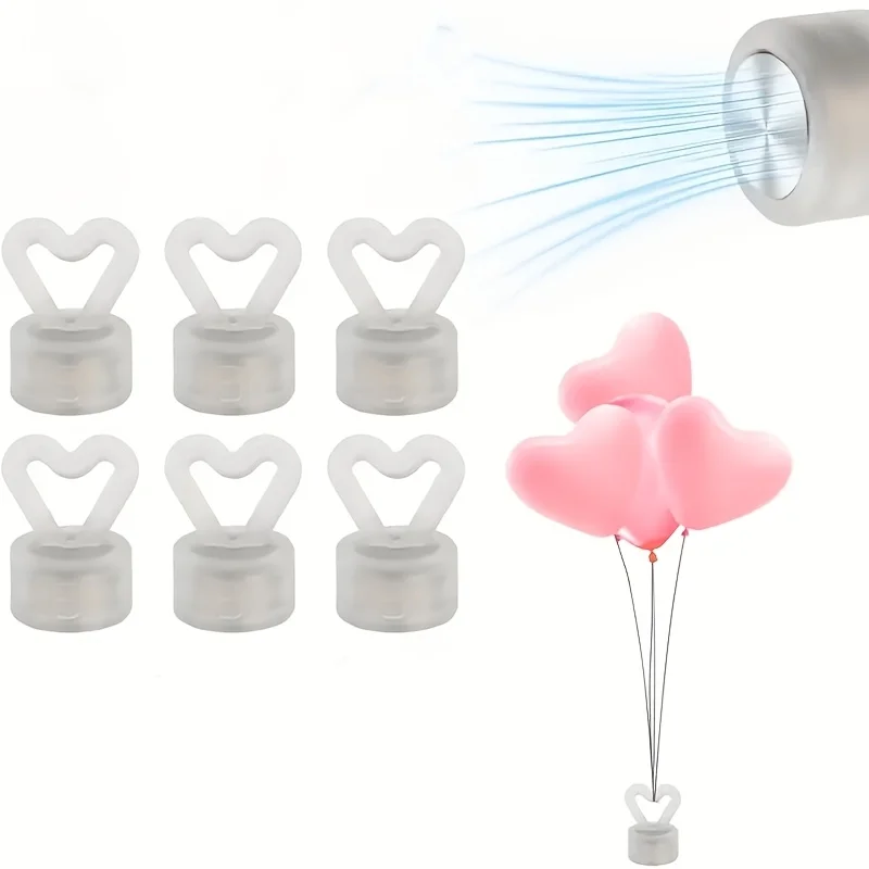 6 Wiederverwendbare Herzförmige Ballongewichte für Hochzeits- und Geburtstagsdekoration Helium-Ballonständer – Detail 1
