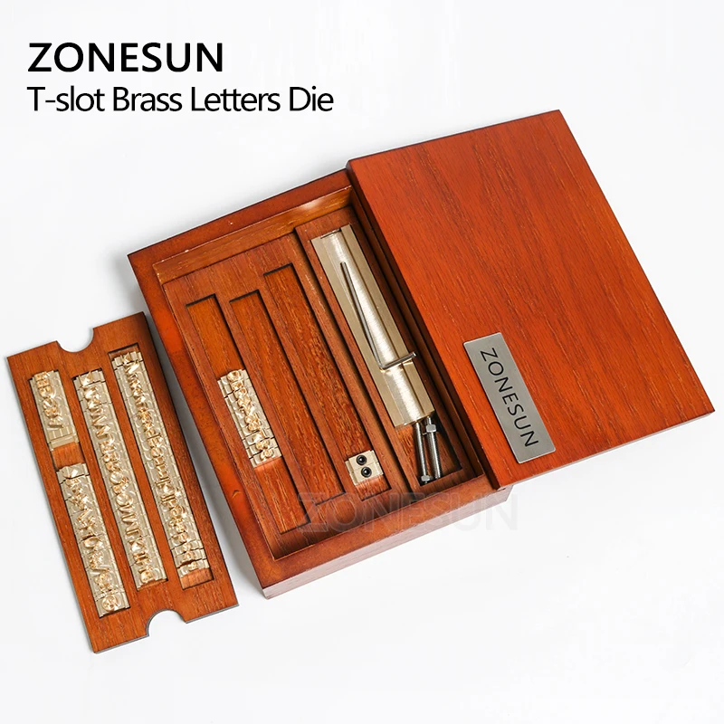 ZONESUN Personalized Logo Letter Number Initial Set Leather Hot Foil Stamp Craving Tool Branding Iron Embossing Machine Wood Box