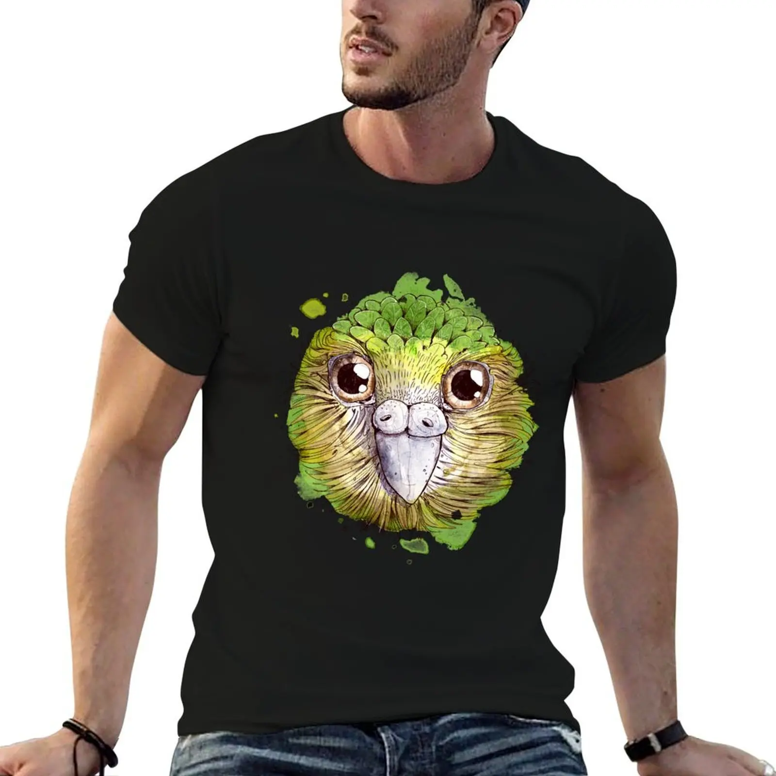 

Kakapo head by derholle T-Shirt t shirts for man pack white t shirts for man cotton soft T-Shirt