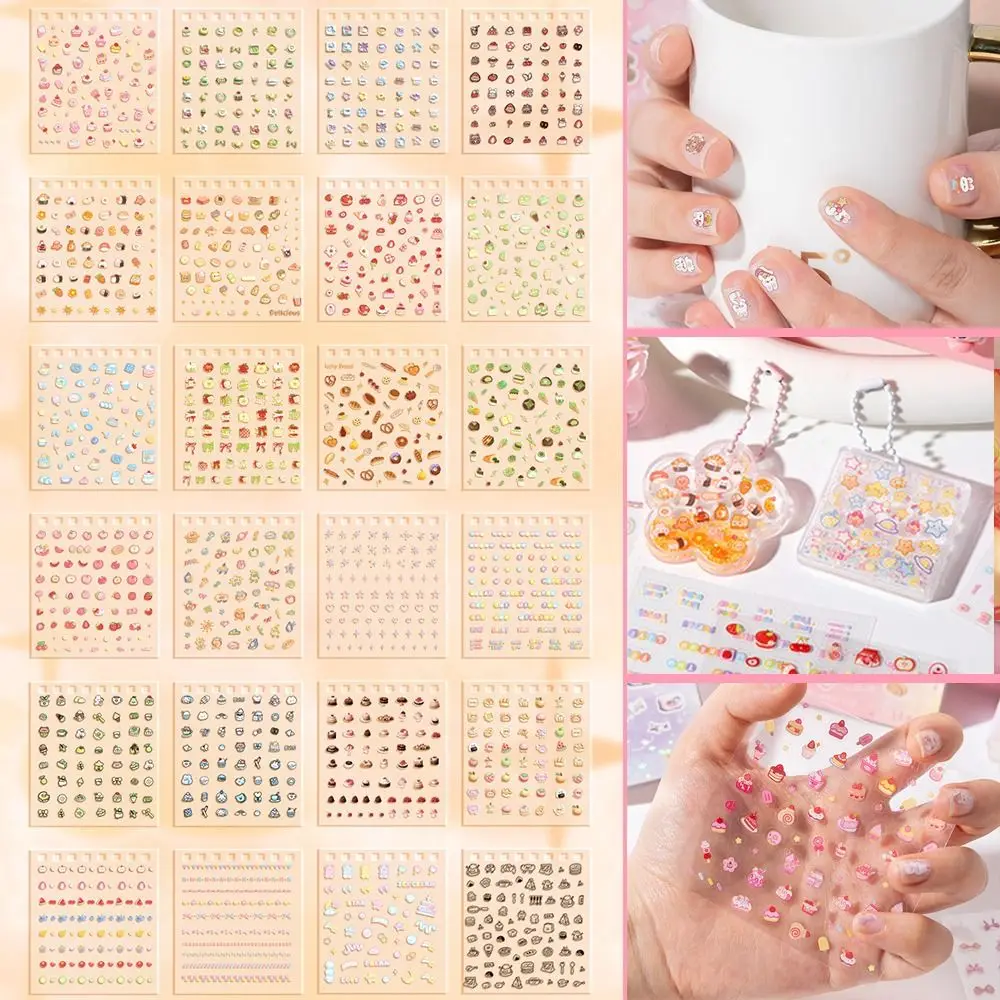 24 Uds nueva pegatina de uñas sin repetición DIY pegatinas de dibujos animados multifunción pegatinas de taza autoadhesivas para decoración de uñas