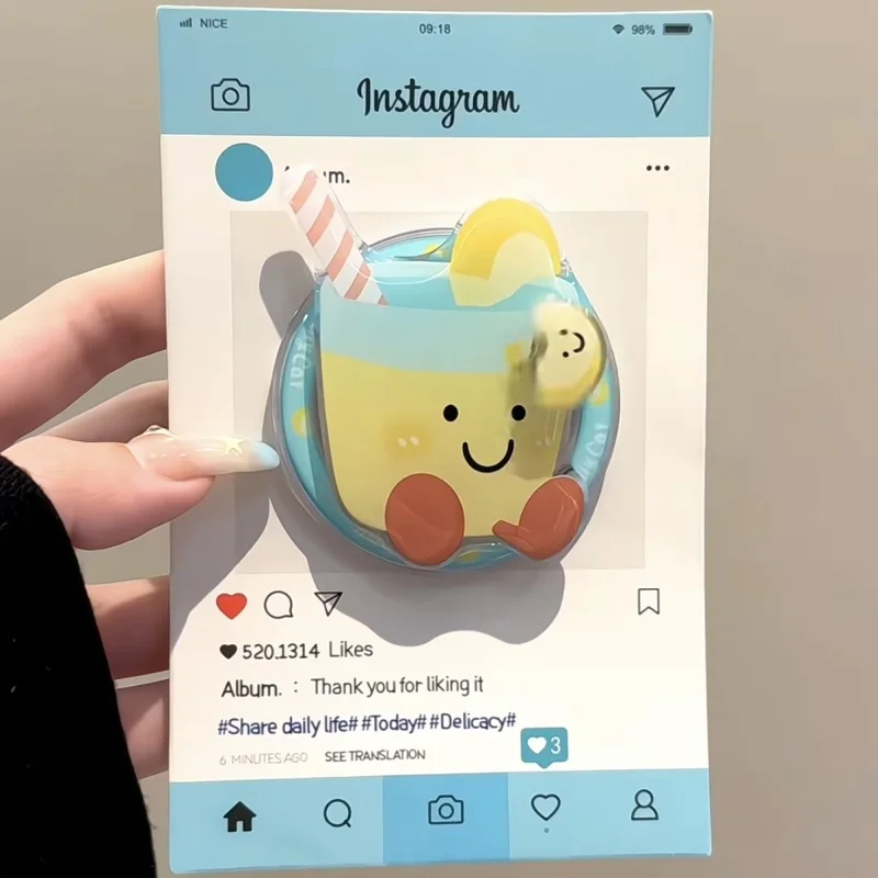 

Korean Cartoon Rotation Lemon Tea For Magsafe Magnetic Phone Griptok Grip Tok Stand For iPhone 15 Wireless Charging Case Holder