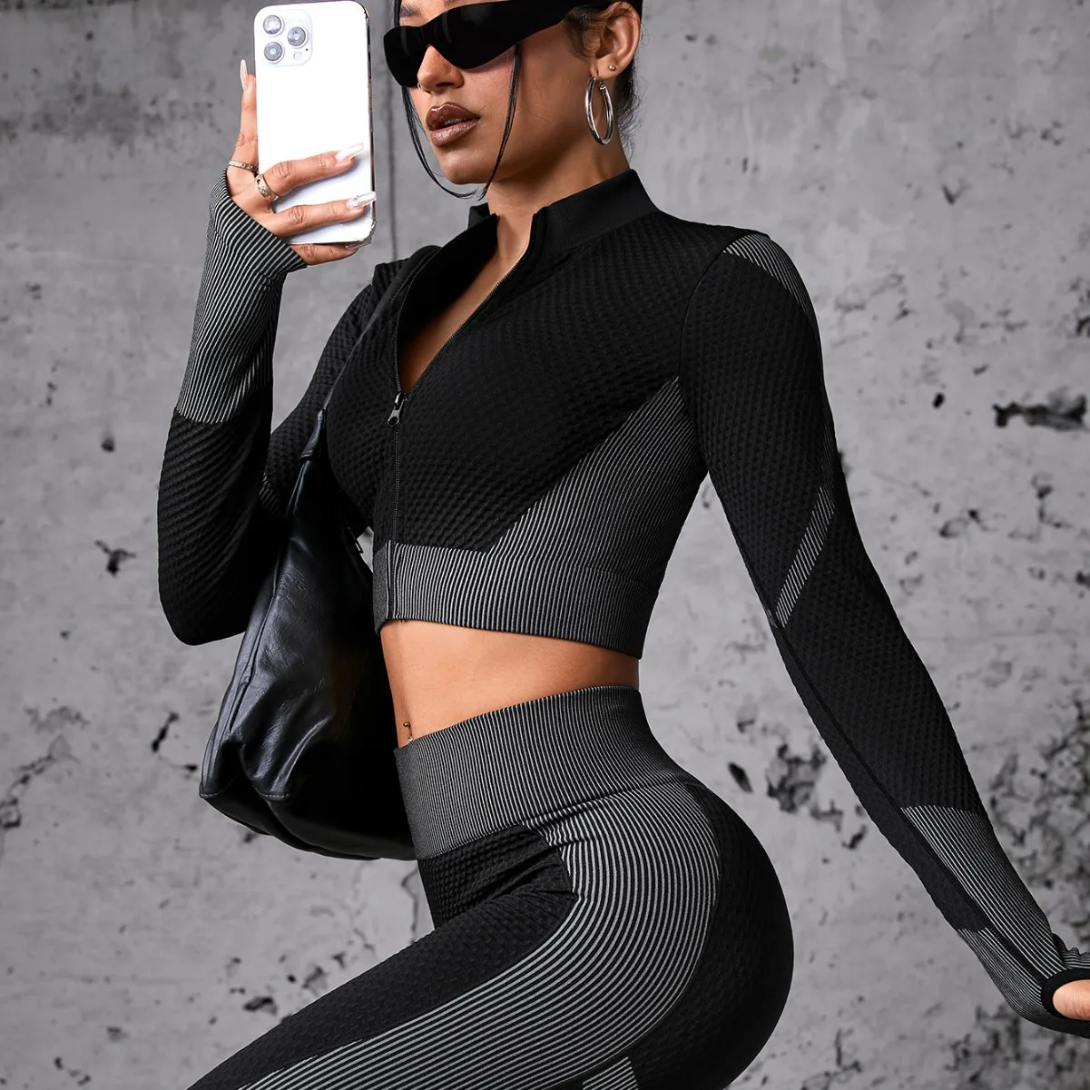 

New European and American Cross-border Long-sleeved Yoga Clothes Women's Sports Outdoor Yoga Jackets Running Fitness Tops