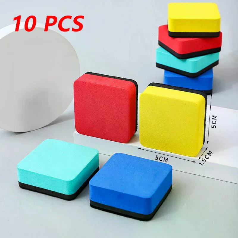 

Набор из 10 магнитных двухцветных ластиков для маркеров из ЭВА-фетра для офиса, квадратные, для досок, для переговорных комнат