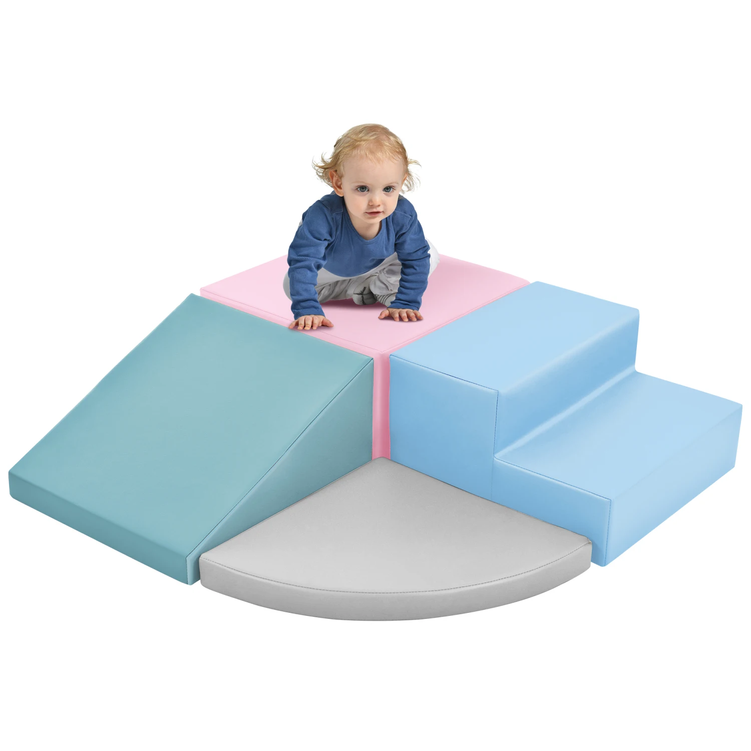 Soft Climb and Crawl Foam Playset, Safe Soft Foam Nugget Block for Infants, Preschools, Toddlers, Kids Crawling and Climbing Ind