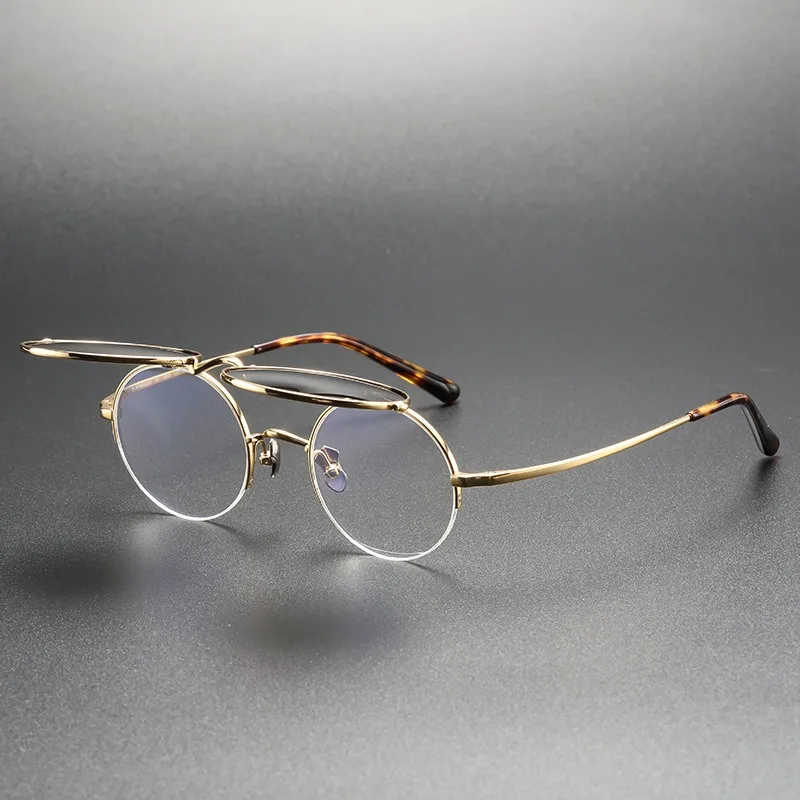 

Clips Myopia Glasses KMN54 Sunshade Fashion Titanium Sunglasses for Prescription Men's Round Retro Women's Multi-function Frame