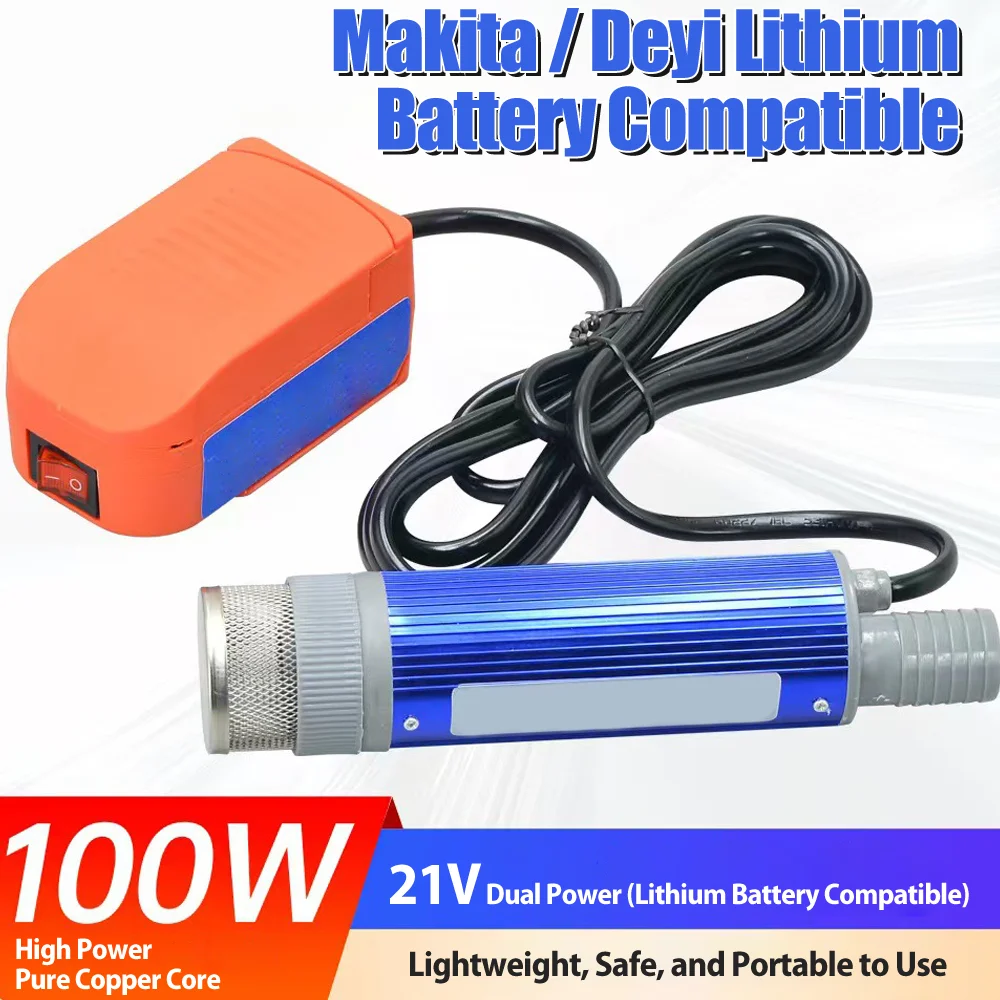 

Электрический погружной насос для воды и дизельного топлива 38 мм, 40-60 л/мин, для аккумуляторов Makita BL1830, BL1840, BL1850, BL1860 (без аккумулятора)