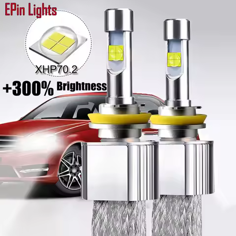 2PCS H11 LED Headlight 30000LM XHP70 Chip H4 H7 H8 H9 9005 9006 HB3 HB4 9012 D2H Auto Lamp 5500K 6000K Car Fog Light Bulbs 12V