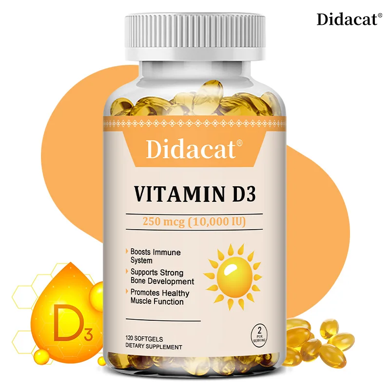 Vitamin D3 10,000IU (250 Mcg) - High Potency for Healthy Immune & Muscle Function, Non-GMO in Organic Extra Virgin Olive Oil
