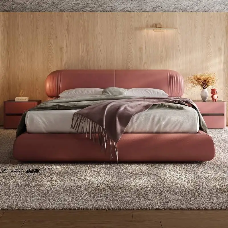 European Heavy Double Bed Couples Elegant Normal Storage Adults Double Bed Luxury Floating Metal Cama Casal Furniture For Home