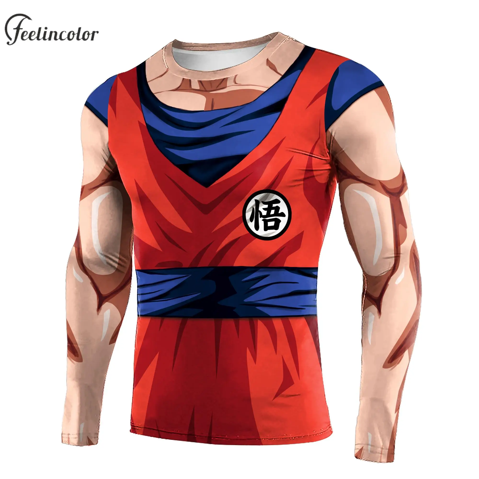 Quick Dry Compression Shirts Long Sleeve Men Gym Sportwear Anime Hero Print Tops Elastic Fitness Tee Shirt Male Cosplay Clothes