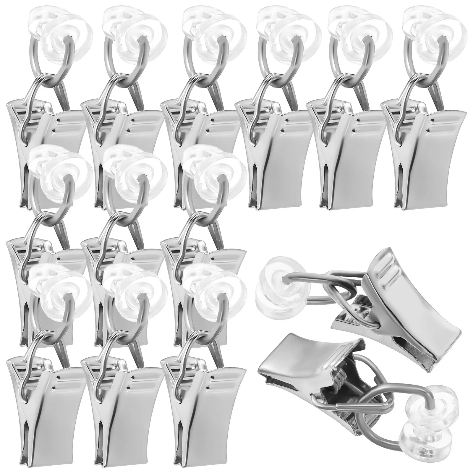 50Pcs Curtain Track Rollers Metal Clips Smooth Gliders Hooks for Secure Curtain Hanging Small Clips for Hanging