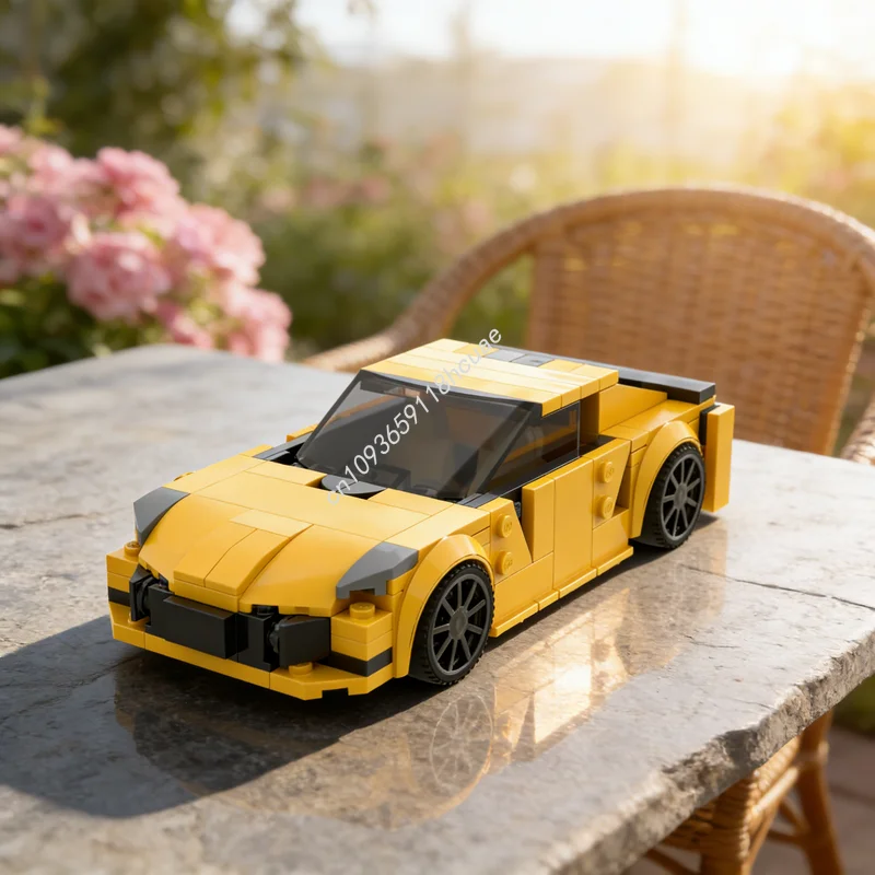 

213 деталей MOC City Champions: Модель Chevrolet Corvette, конструктор, архитектурный набор, рождественский подарок, развивающая игрушка для детей, DIY