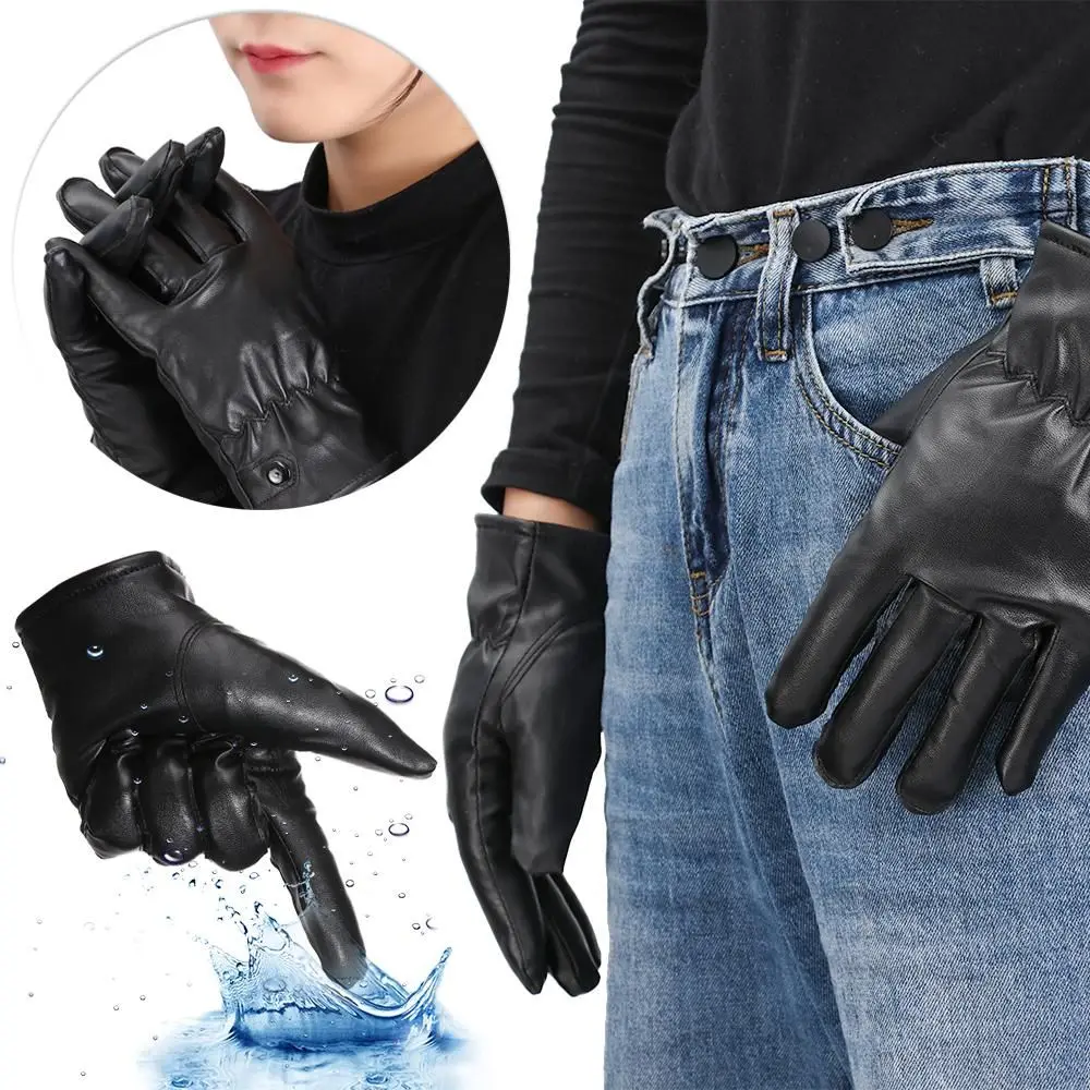 

Women Thermal Warm Gothic Punk Anti Slip Mittens Windproof Gloves Touchscreen Black Gloves