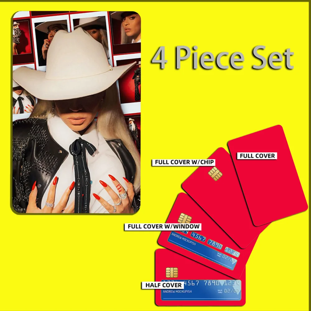 Singer B-Beyonce Stickers For Debit Bank Credit Cards Metro Bus Pass Sticker Decoration Cover 4PCS Card Skin