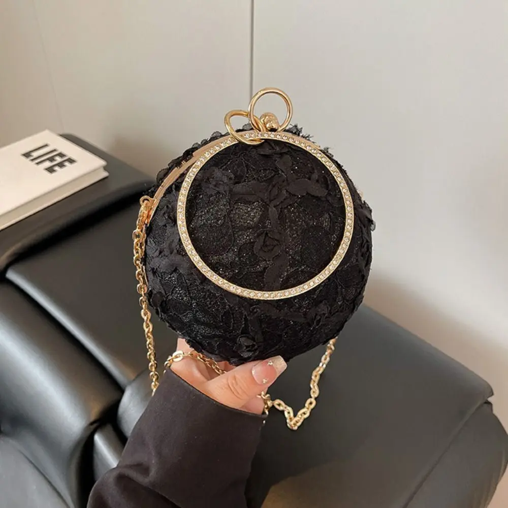 

Elegant Embroidery Evening Banquet Bag Large Capacity Lace Ball Handbag Crossbody Bag Shoulder Bag Clutch Purse Party