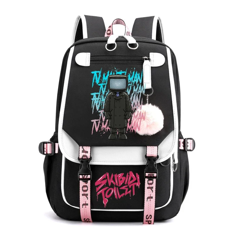 Mochilas com design de desenhos animados para mulheres e meninas, mochila escolar com alto-falante, mochila, viagem, laptop